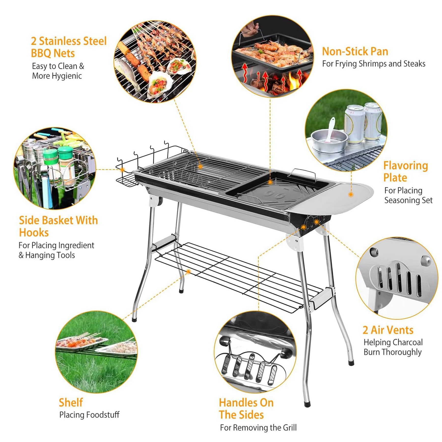 Portable 2-in-1 BBQ Grill and Deep Fryer 2