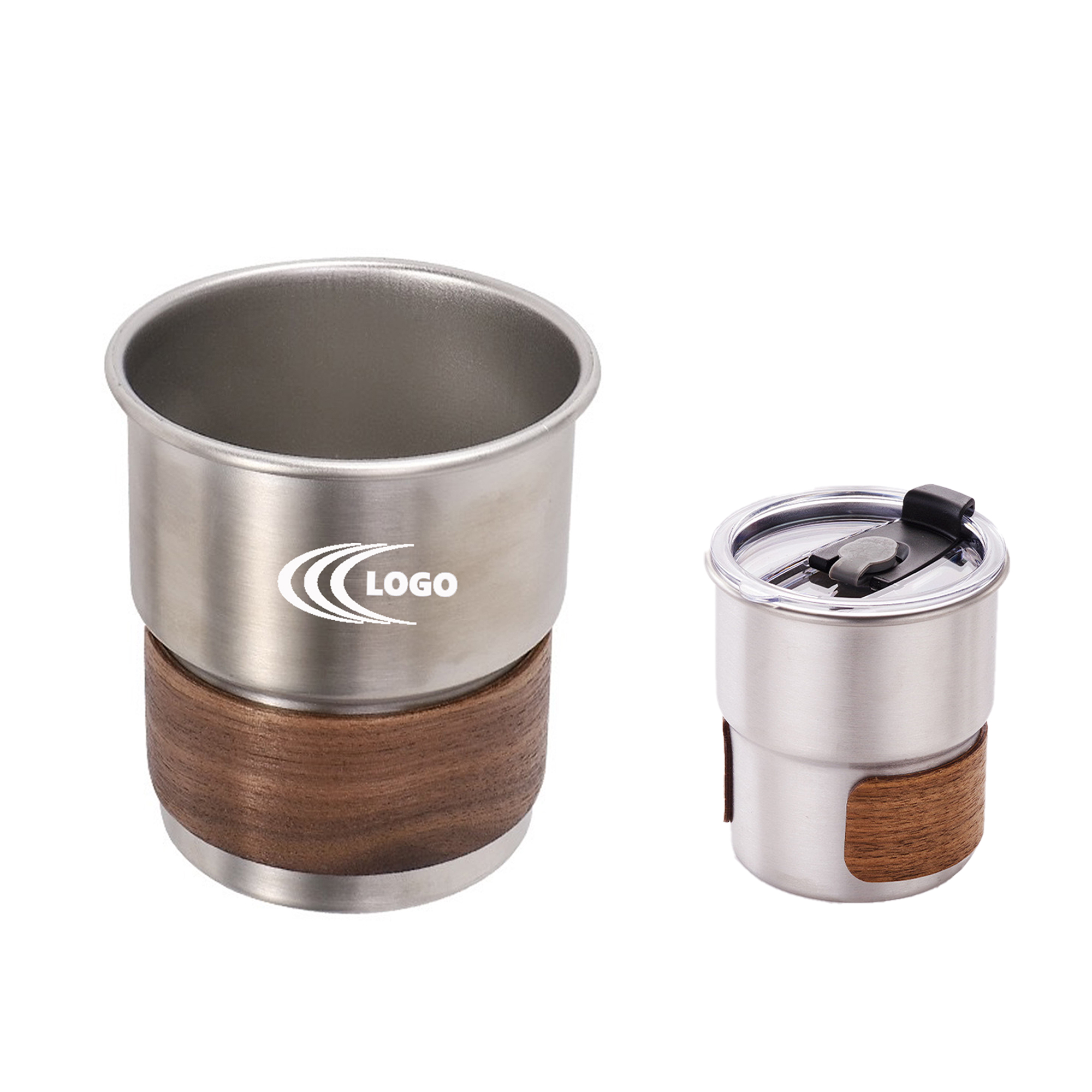 Stainless Steel Cup With Wooden Sleeve 2