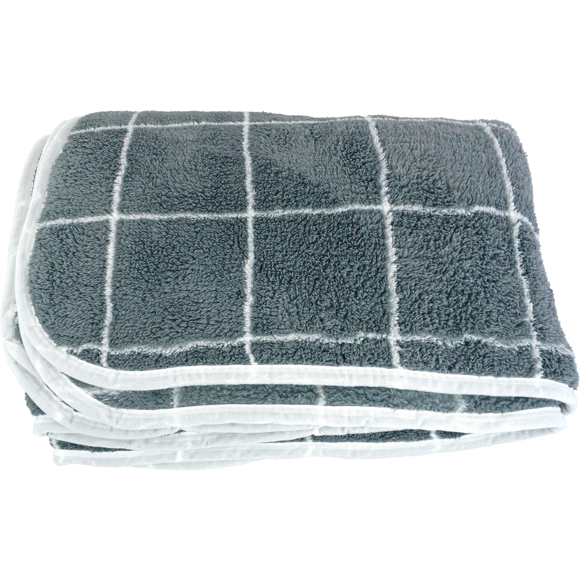 Plaid Recycled Sherpa Blanket 1