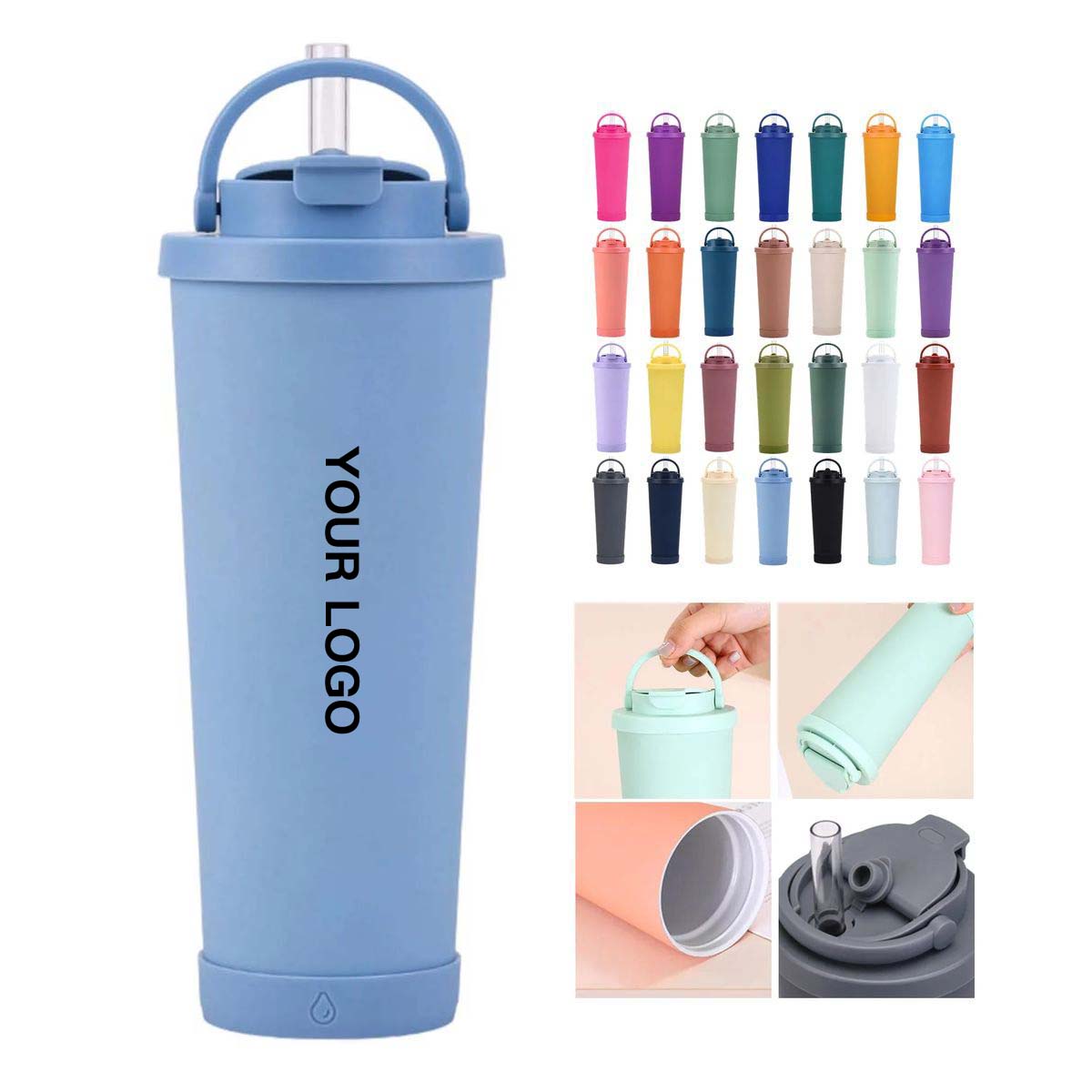 Stainless Steel Drink Cup with Two Lids Options 5