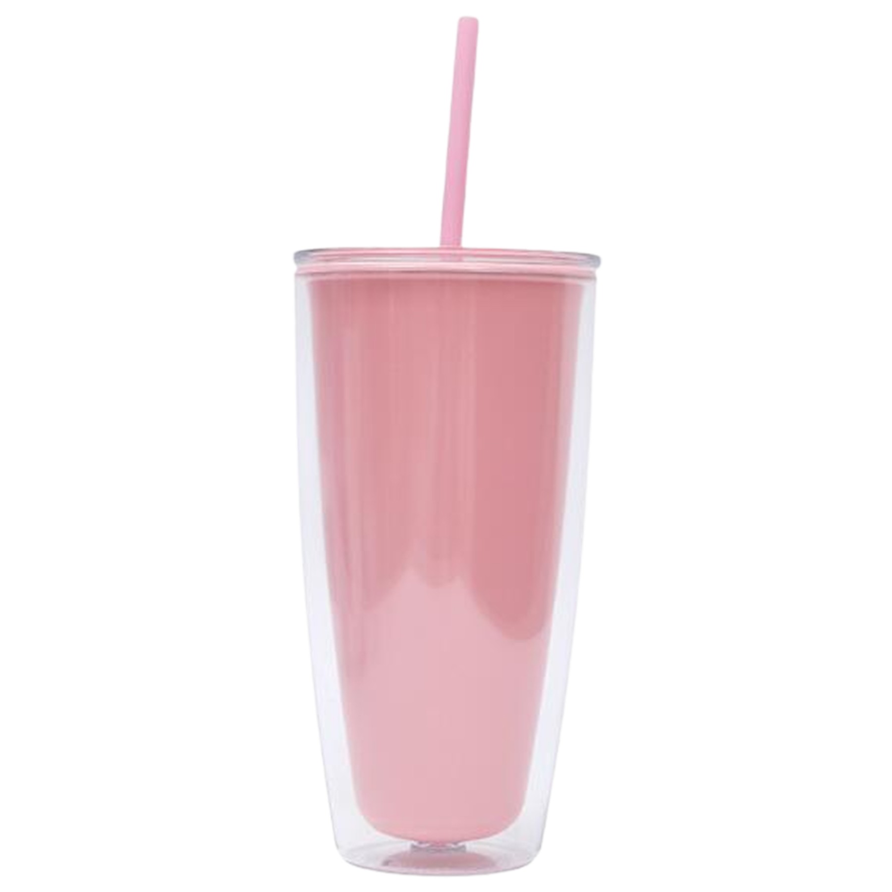 25.4 Oz Double-Layer Plastic Straw Cup W/ Lid 4