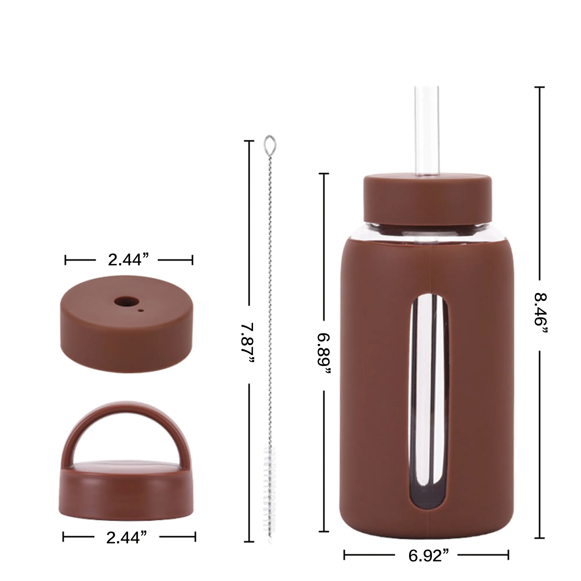 20oz Silicone-Sleeved Glass Tumbler with Straw & Dual Lids 3