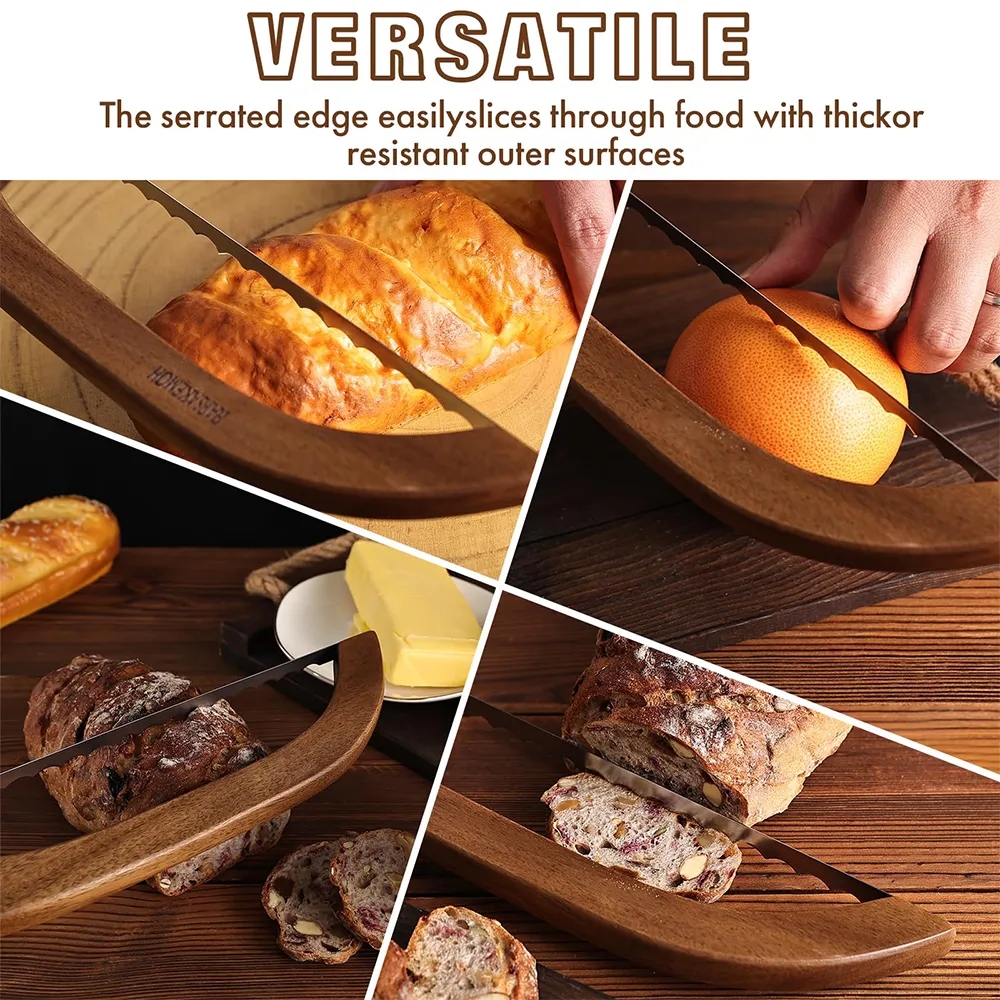 Wooden Bow Sourdough Bread Knife 11