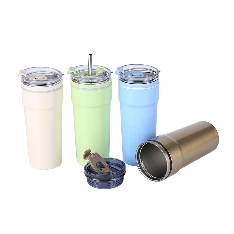 Custom 18 oz Stainless Steel Travel Coffee Mug With Straw 6