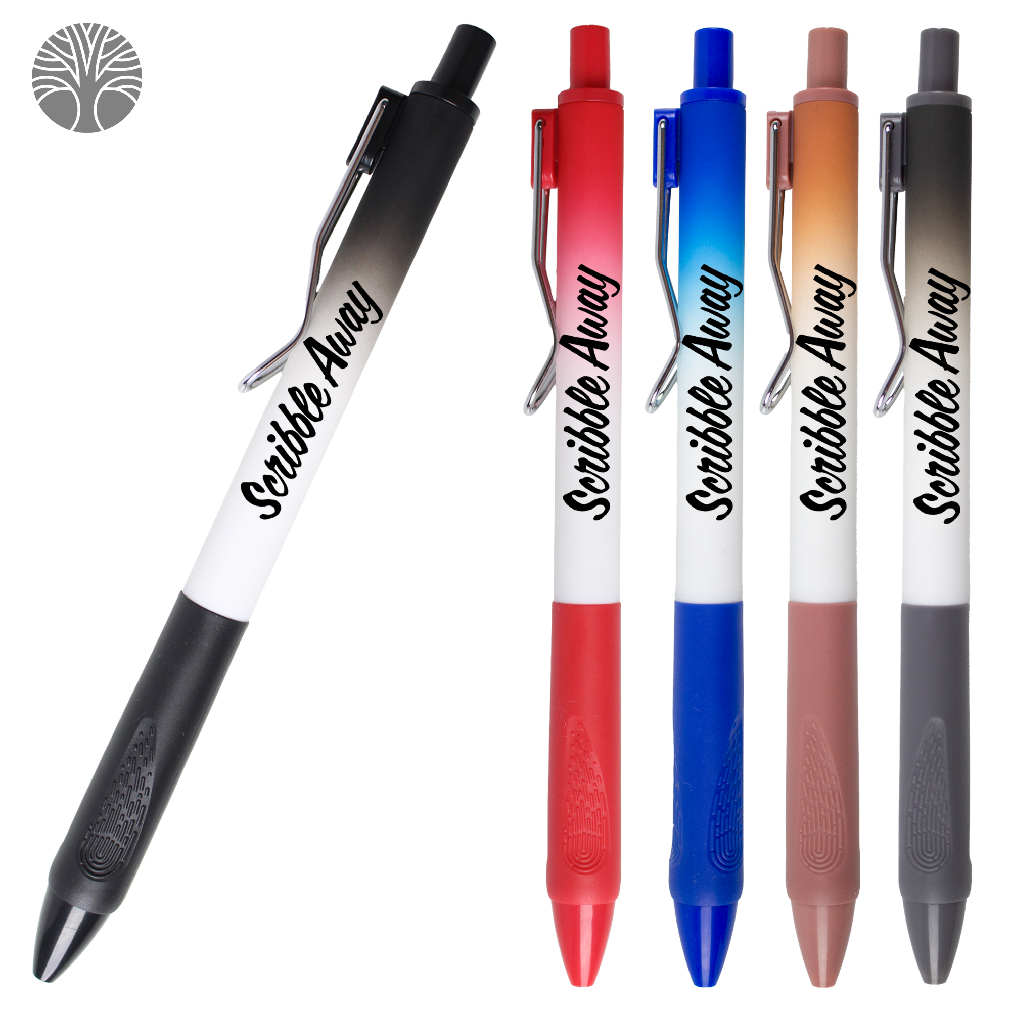 Recycled Ombre Pen with a Rubber Grip & Metal Clip 9