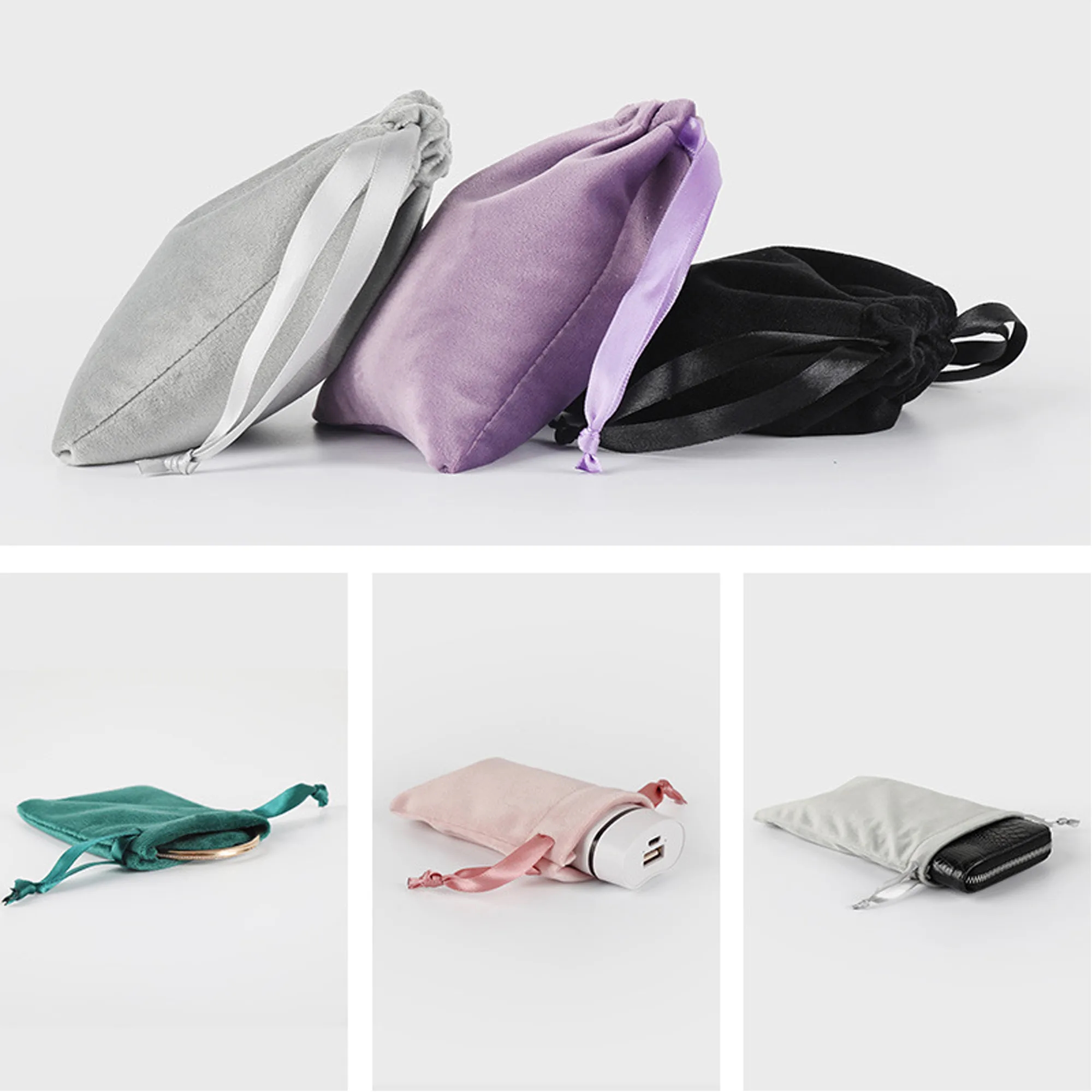 Satin Drawstring Bag Bundle Pocket 2