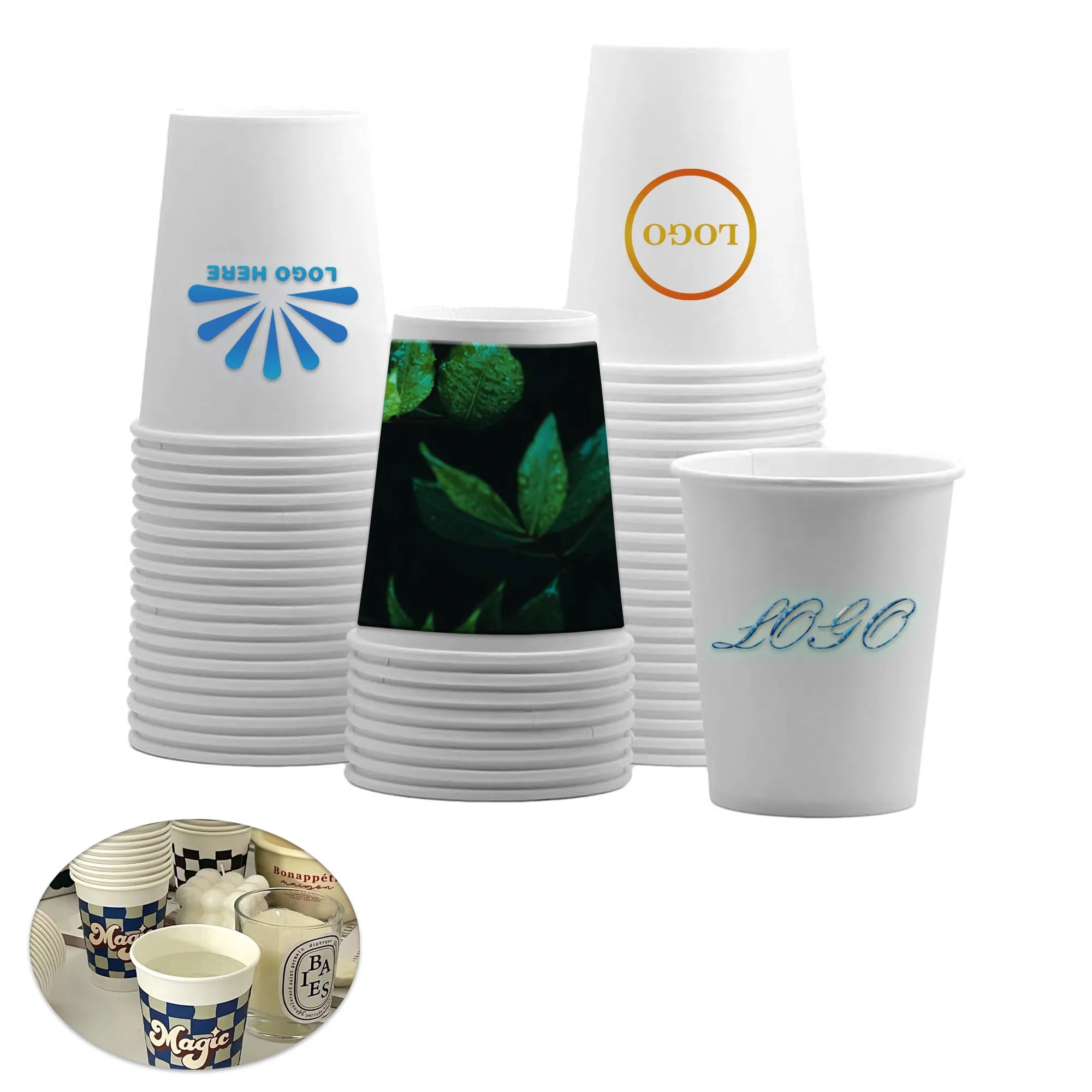8 oz. Paper Coffee Cup Disposable Full Color MOQ1000 2