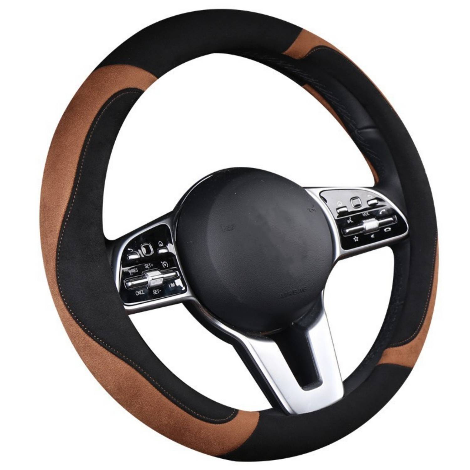 Anti Slip Synthetic Suede Car Steering Wheel Cover 5