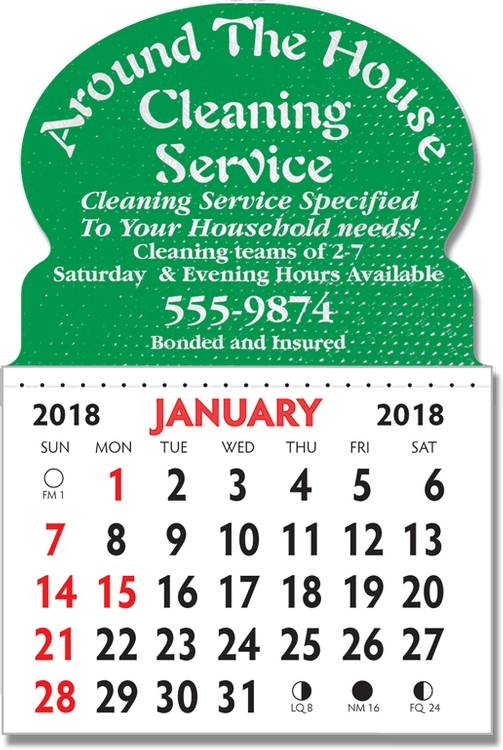 Designer Shaped Kwik-Stik 6 Mil Smooth Vinyl Calendar w/ Oval Top 1