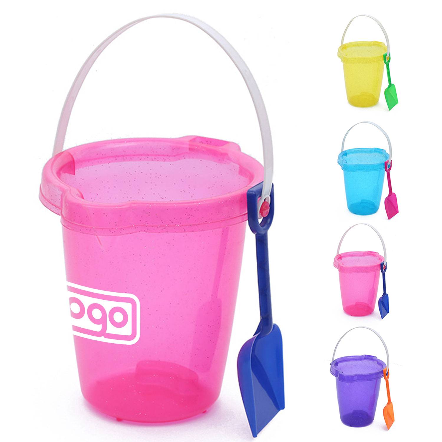 Kids Beach Toys Plastic Sand Bucket w/ Shovel 2