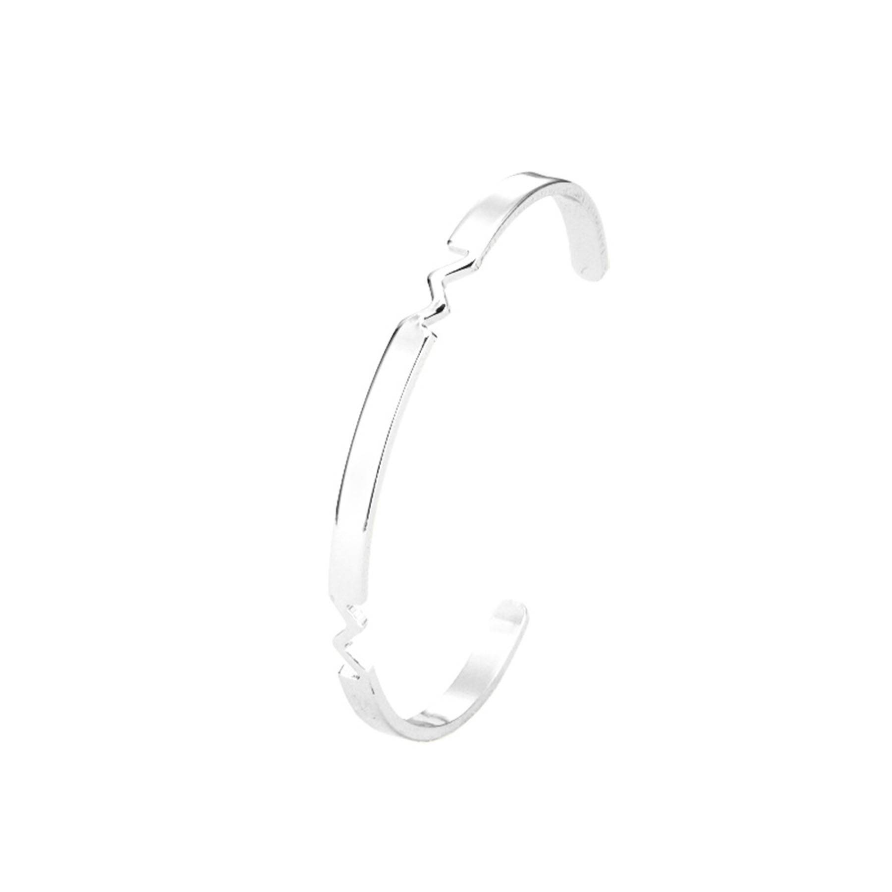 Engraved C-shaped Open Bracelet 5