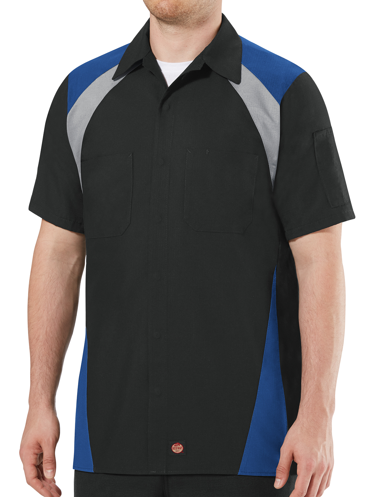 Red Kap Shirts - Men's Short Sleeve Tri-Color Shop Shirt 9