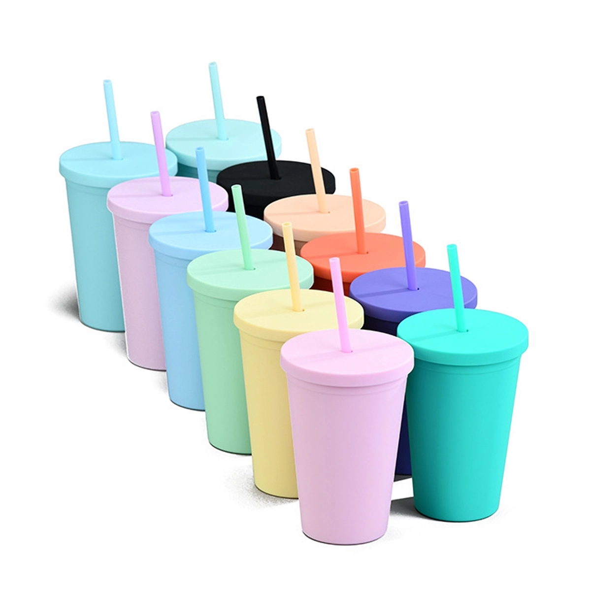 22Oz Pastel Colored Acrylic Cups With Lids And Straws 2
