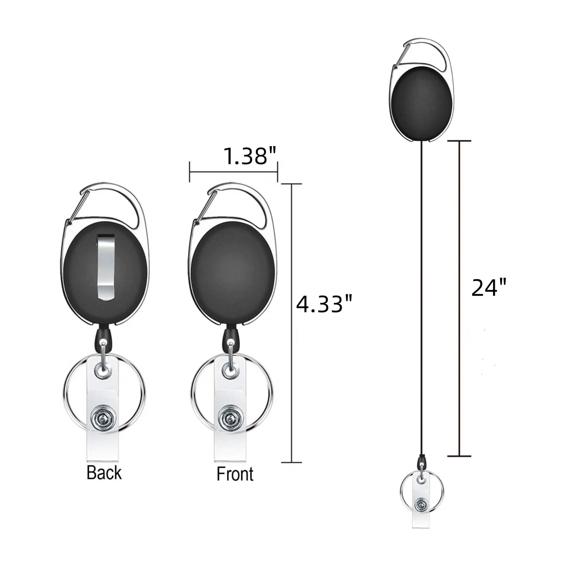 Retractable Badge Holder with Clip 3