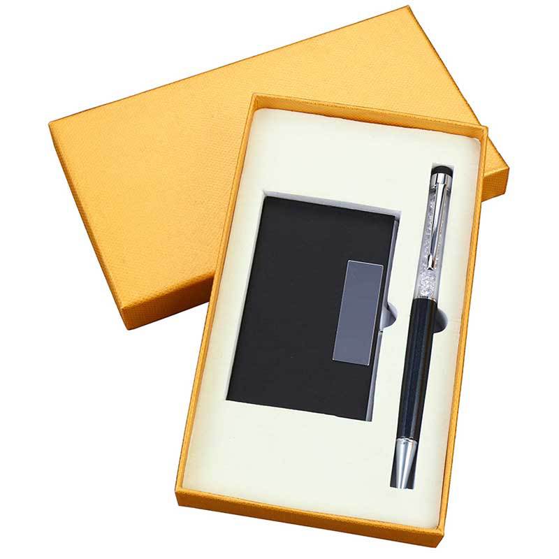 2-Piece Office Gift Set Crystal Ballpoint Pen and Card Case 4