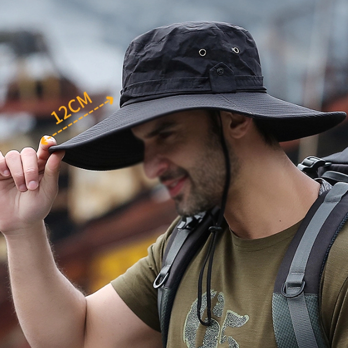 Custom Wide Brim Boonie Hat Waterproof Breathable Bucket Hat 2