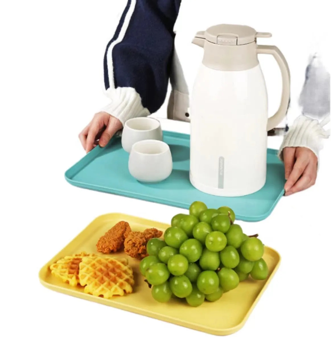 Fast Food Wheat Straw Rectangular Serving Tray 9