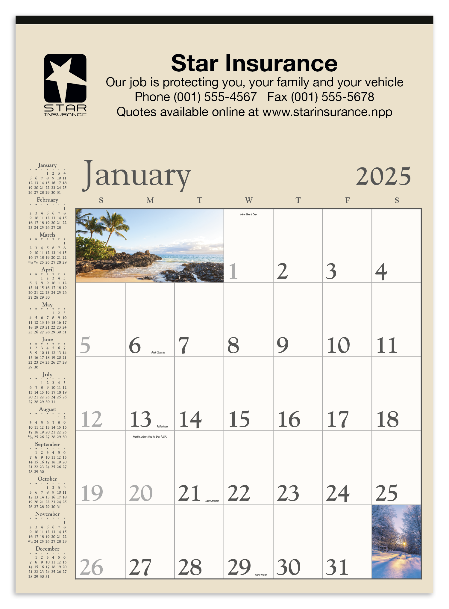 Triumph® Calendars Decorator Memo (Tan) Calendar 6