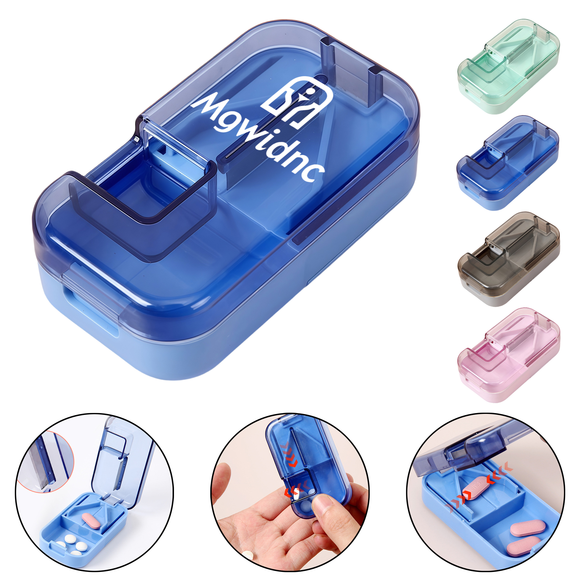 3-in-1 Pill Cutter Box with Storage
