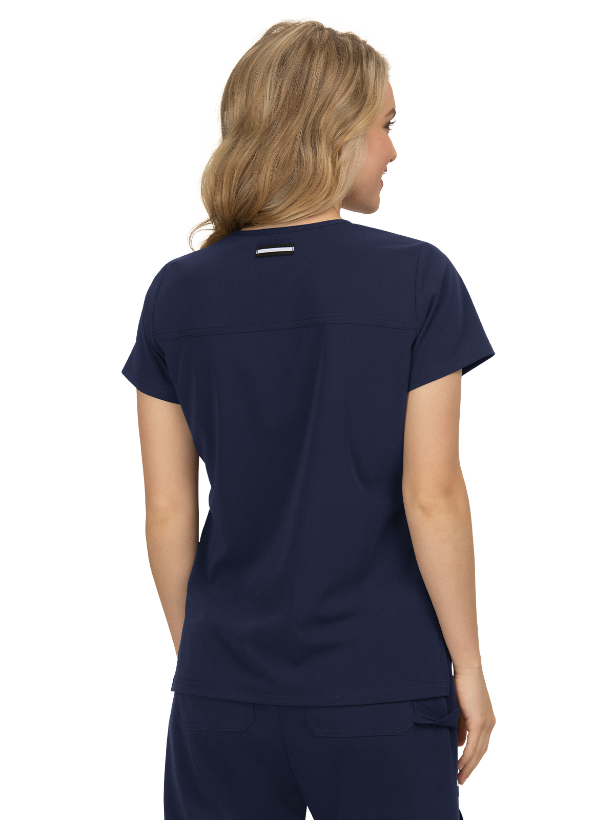 koi - Next Gen - Women's Three-Pocket Wide V-Neck Stretch Hustle and Heart Top 62