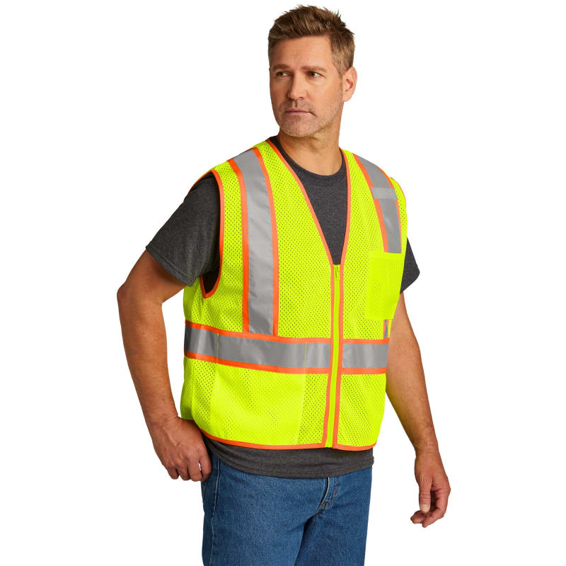 CornerStone ANSI 107 Class 2 Mesh Zippered Two-Tone Vest. 3