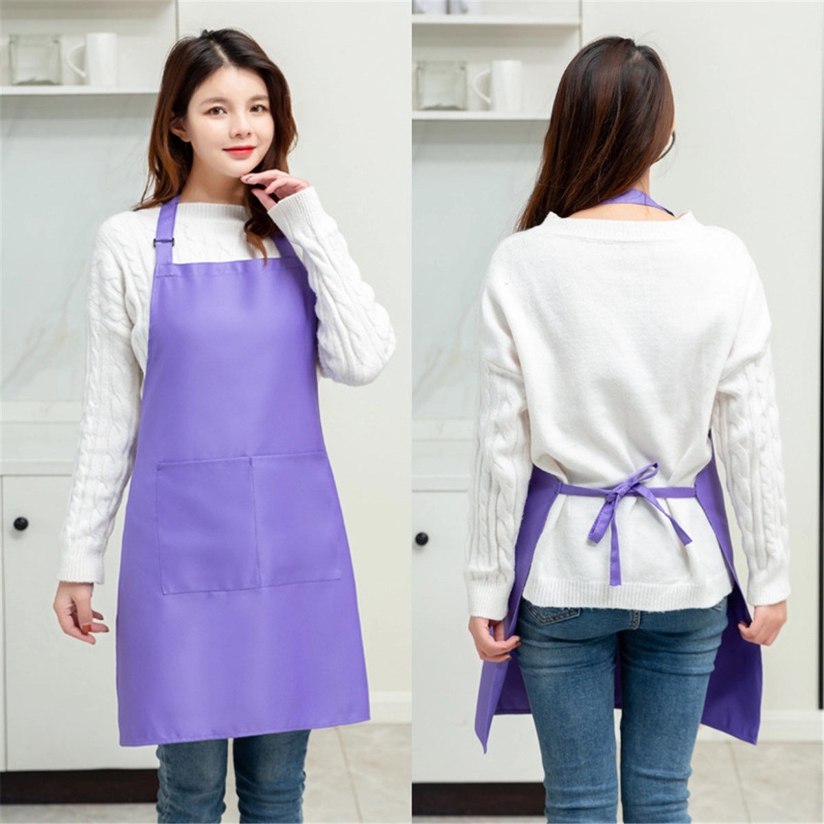 Adjustable Apron with 2 Pockets for BBQ,Cooking,Kitchen 2