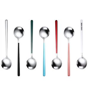 7.67 Inch Dual Color Silver Spoon With Round Head 15
