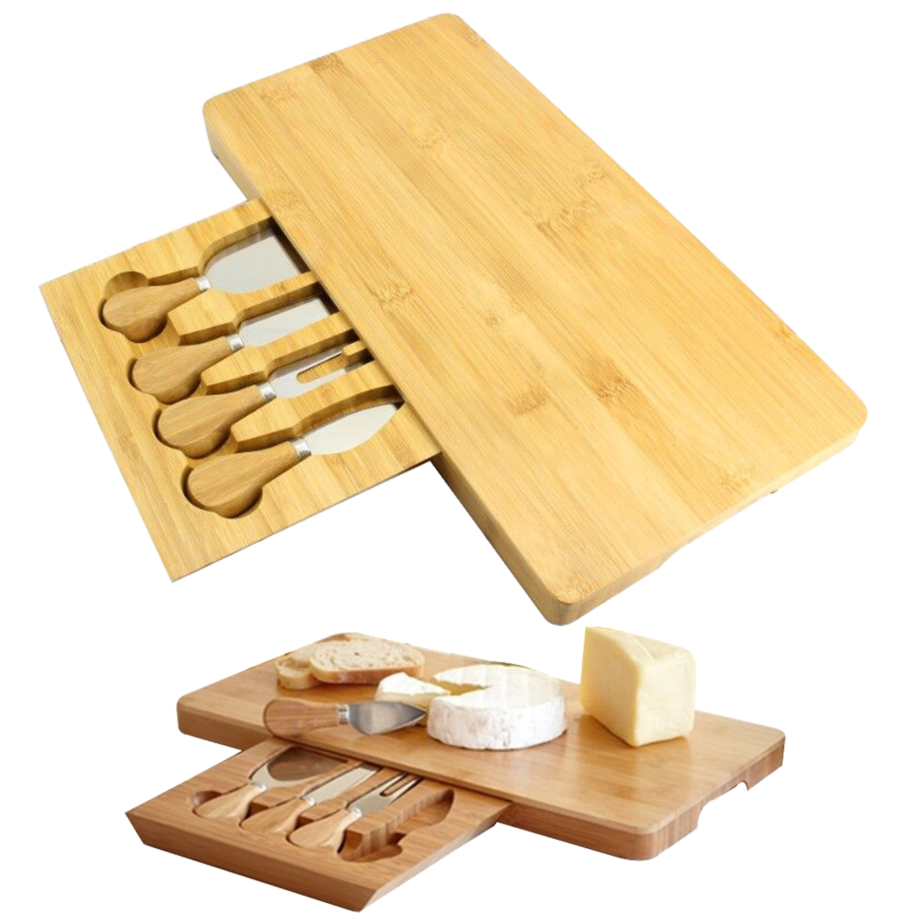 Bamboo Cheese Board and Knife Set