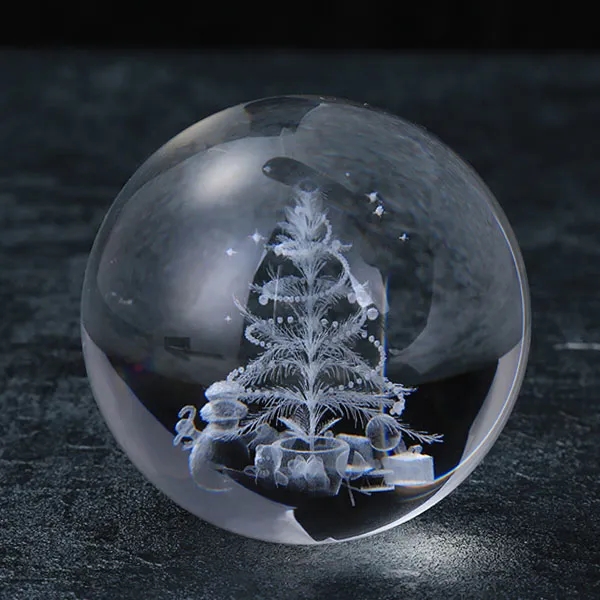 Clear Crystal Ball Paperweight - 3.15" 1