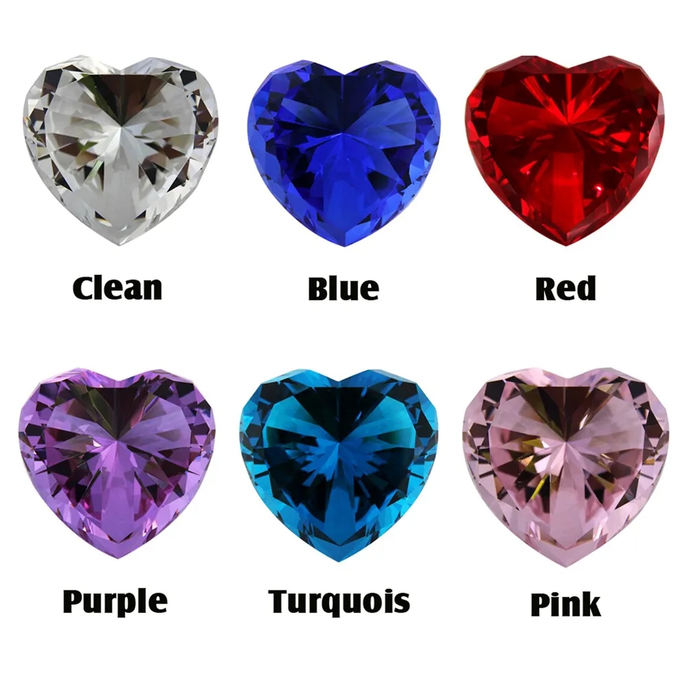 Engraved Crystal Heart Diamond Paperweight 4