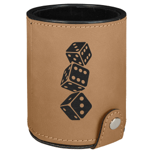 Laserable Leatherette Dice Cup With 5 Dice 9