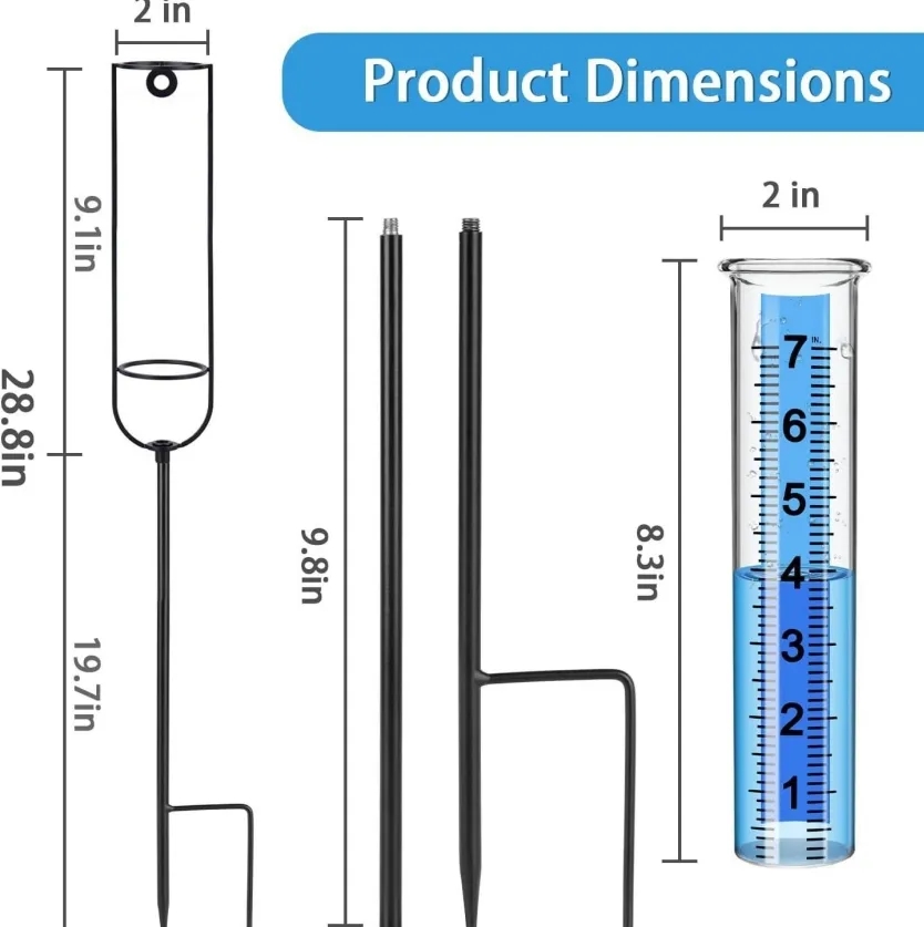 Durable Metal Rain Gauge for Garden Lawn with Bold Scale Easy Read Rainfall Measurement 3