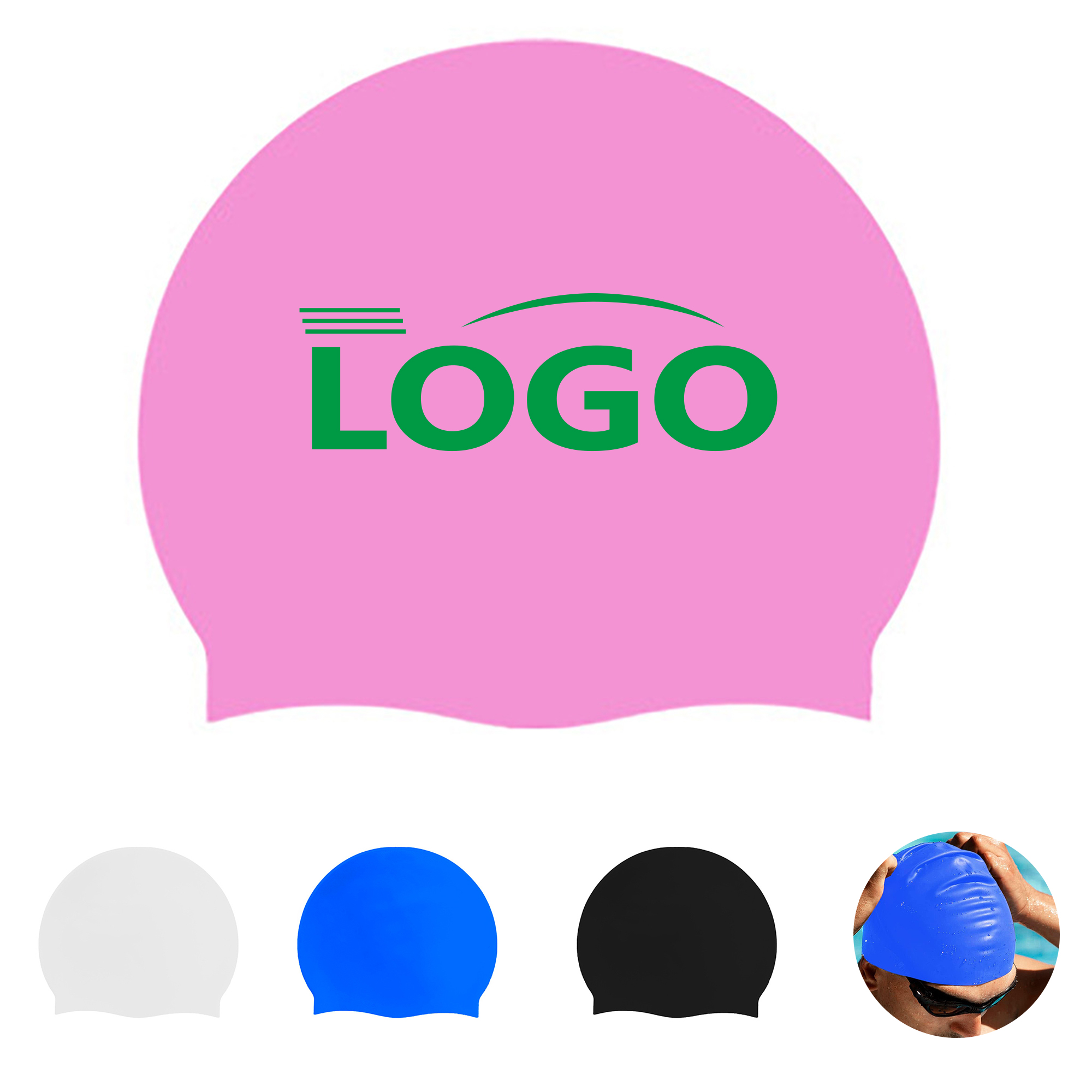 Adult Waterproof Silicone Swim Cap 2