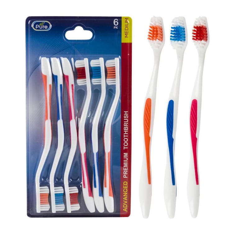 Medium Toothbrushes - Assorted 6 Pack 1