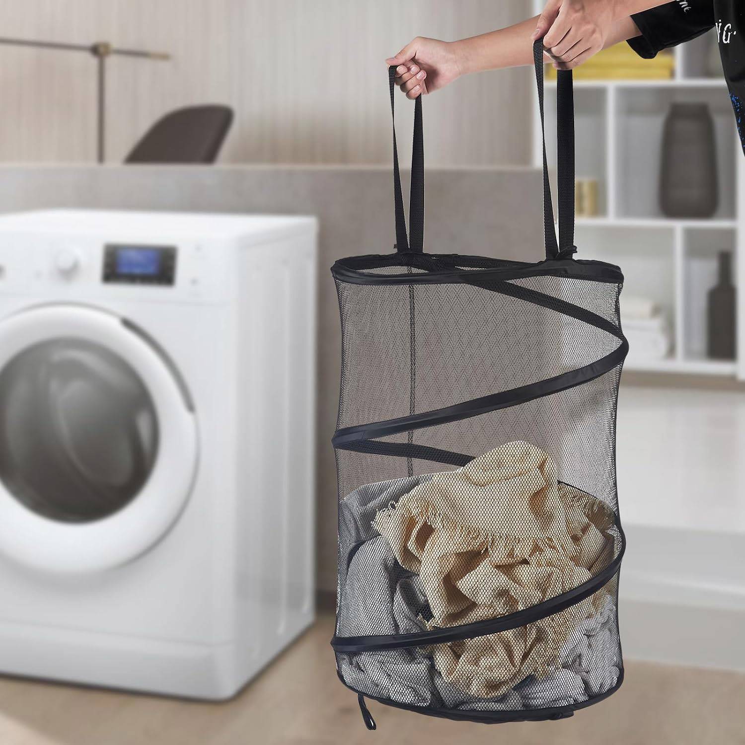 Large Collapsible Mesh Laundry Basket 5