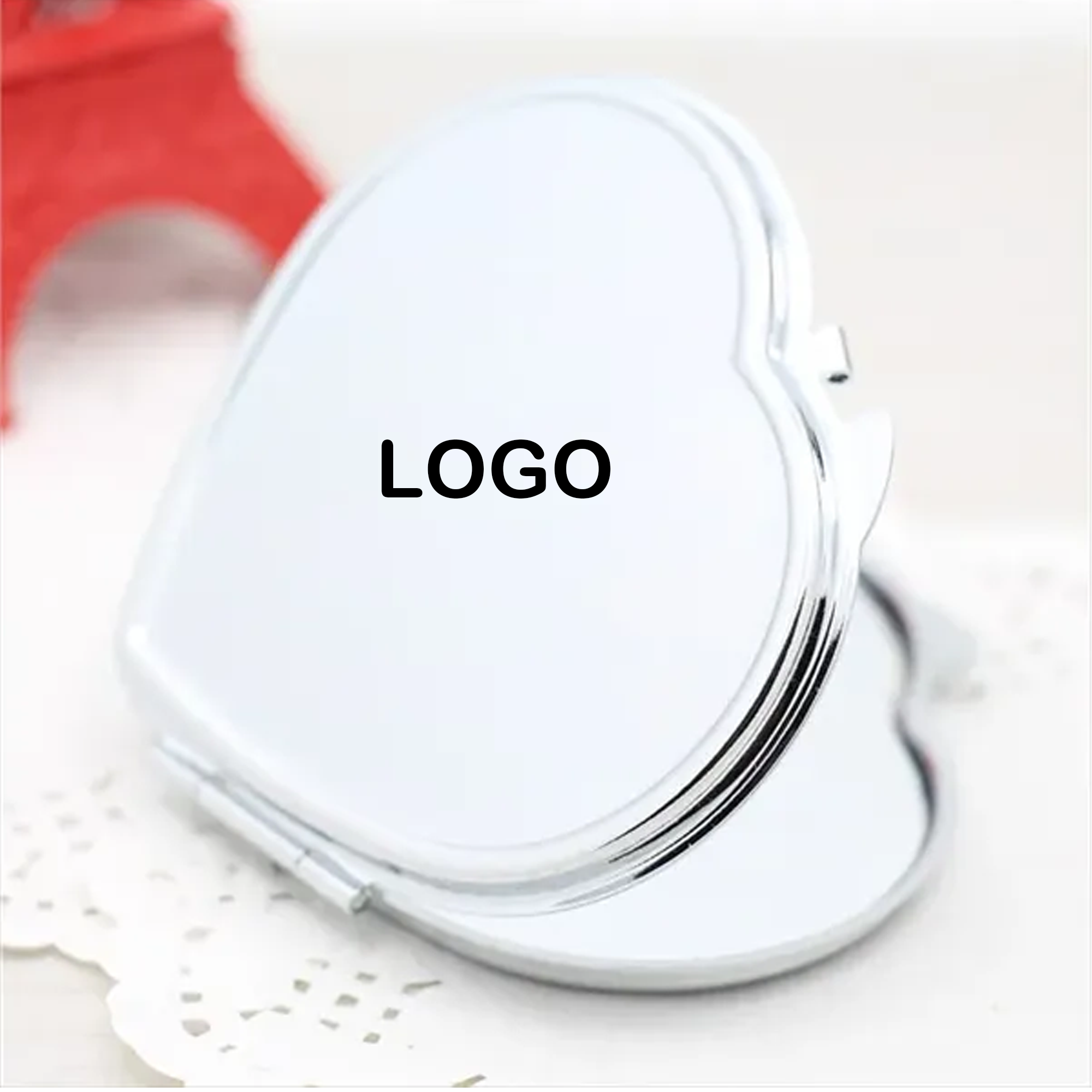 Heart Shaped Cosmetic Pocket Mirror 2
