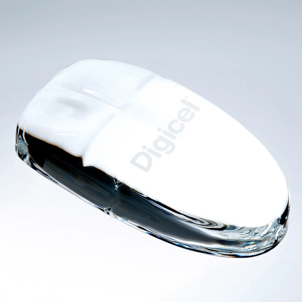 Glass Computer Mouse Paperweight 2