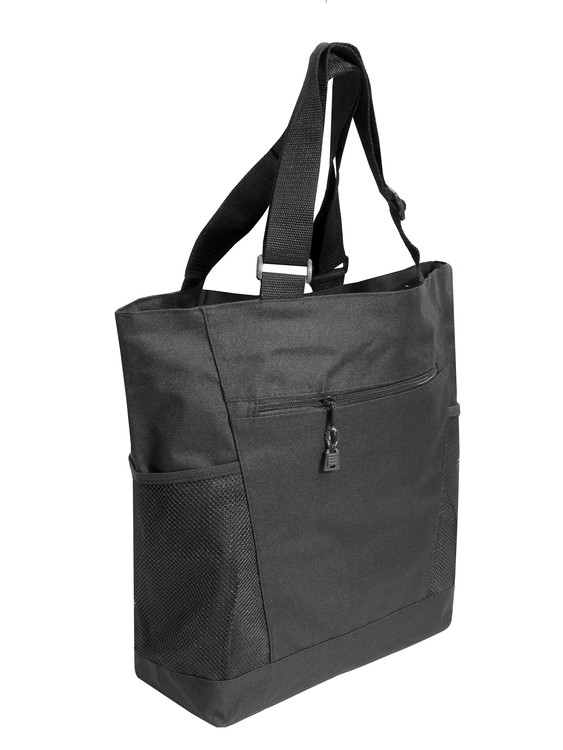 Adjustable Handle Zipper Tote Bag