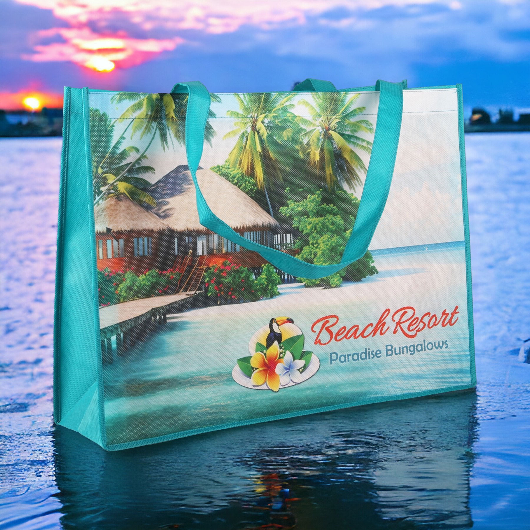 Sublimated Large Non-Woven Shopping Tote Bag