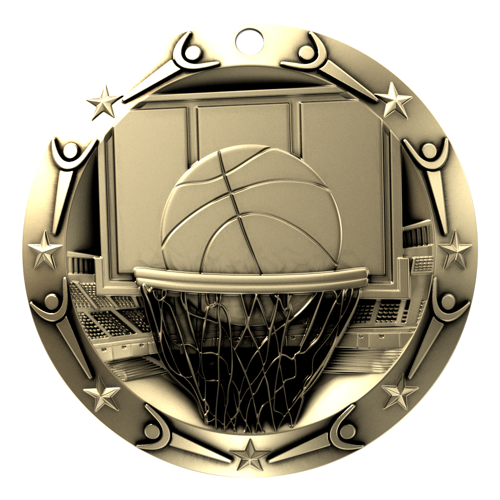 Basketball World Class Medallion (3") 5