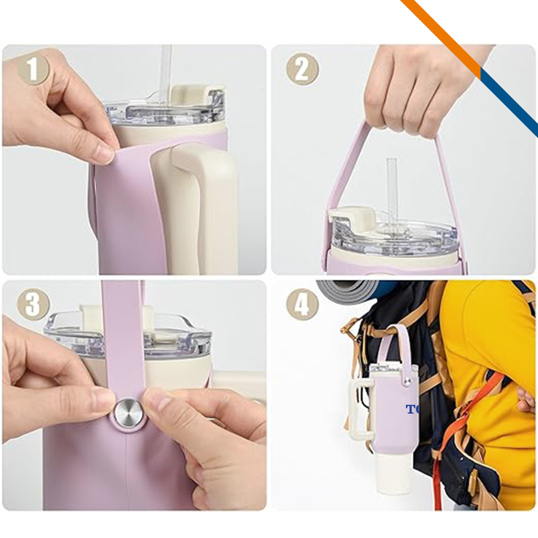 GripSip Silicone Handheld Water Bottle Holder 6