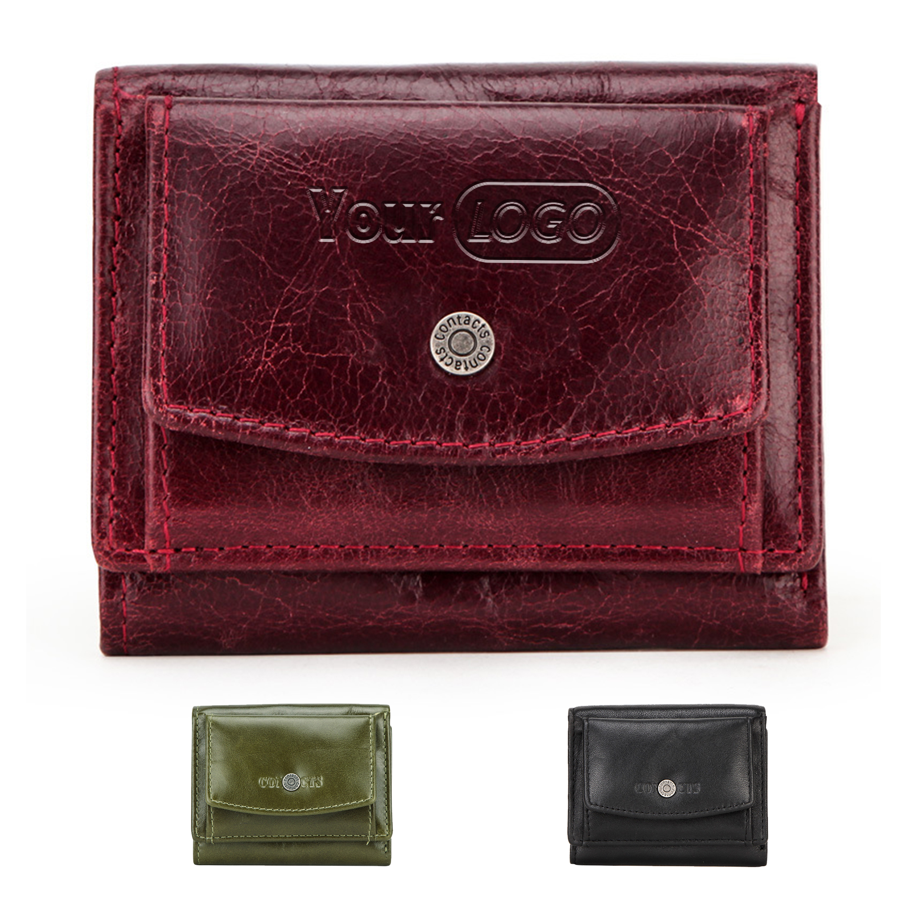 Leather RFID 3 fold Waterproof Street trend Wallet Women 2