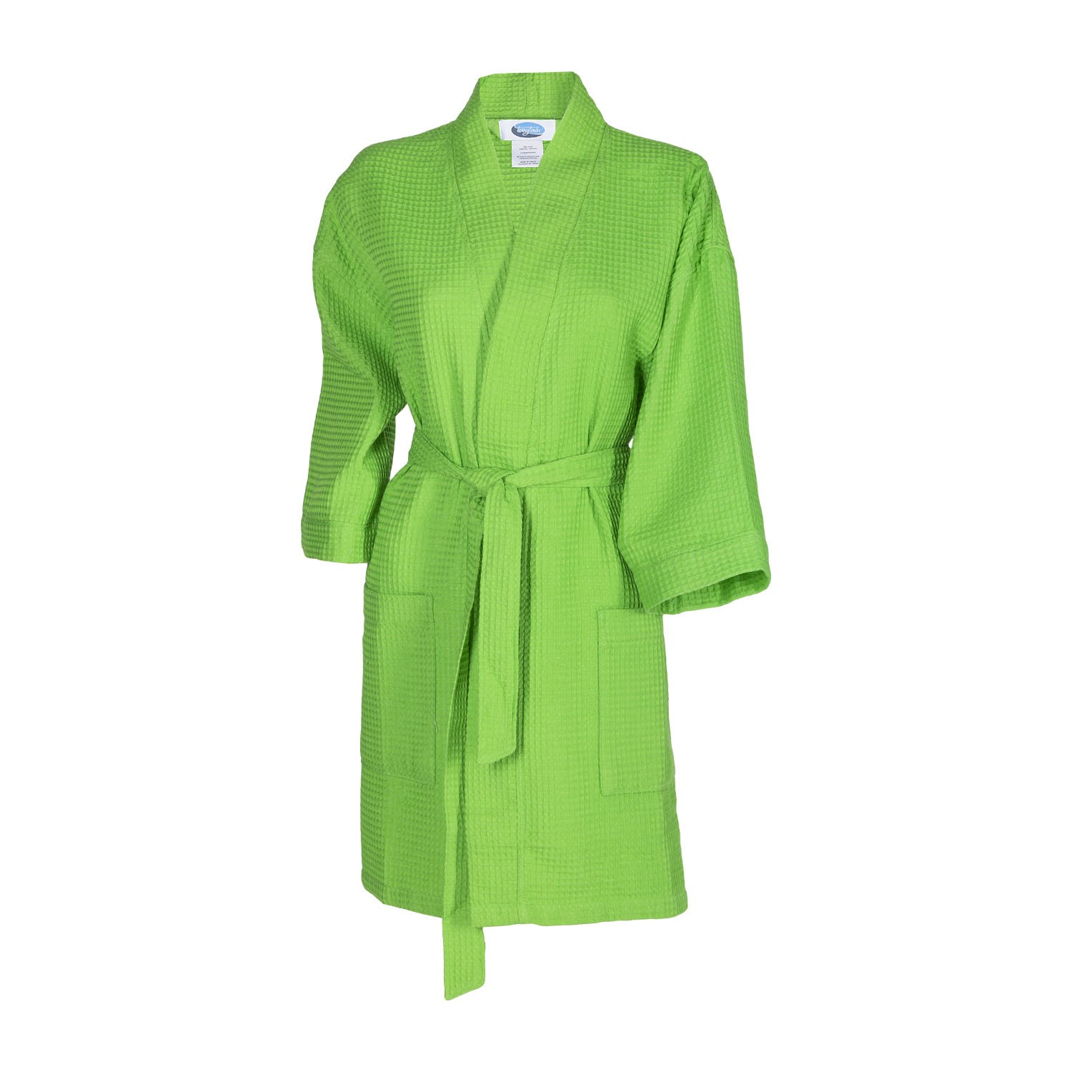 Thigh Length Waffle Weave Kimono Robe 9