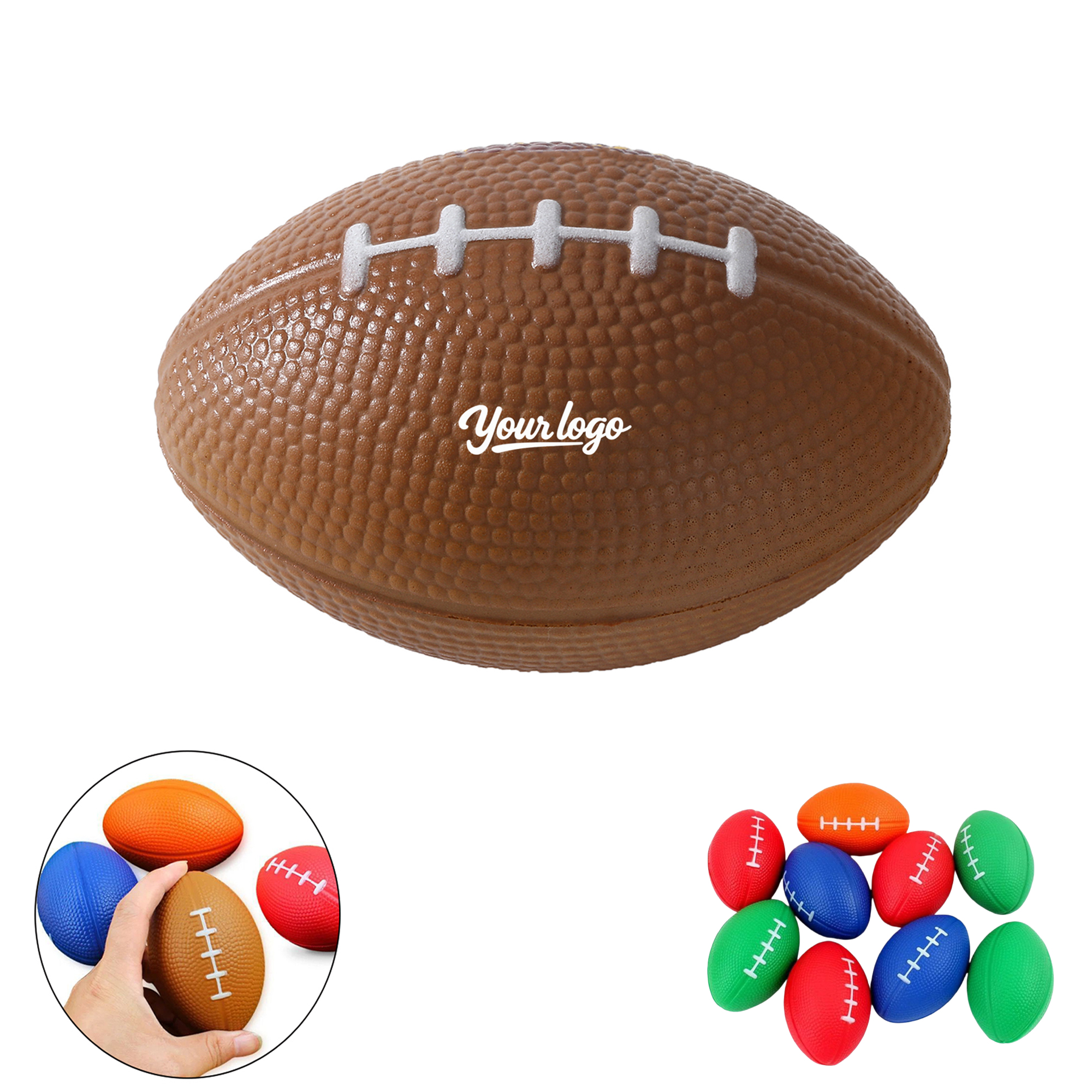 PU Rugby Shape Stress Foam Sport Ball 3