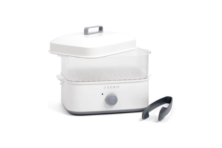 Zadro Towel Steamer with Tongs - White/Gray 2