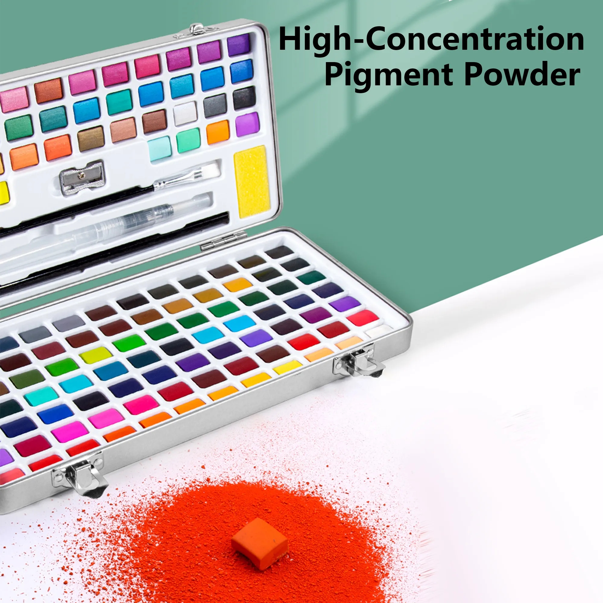 100-Color Solid Watercolor Paint Set 7