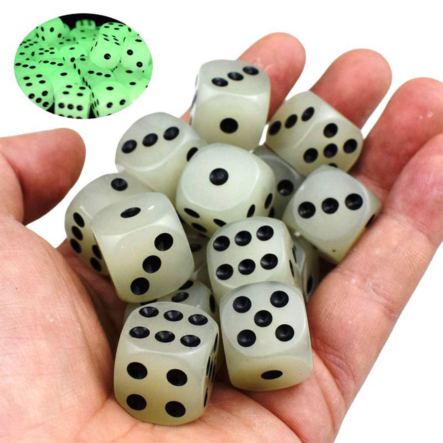 6 Sided Luminous Round Corner Acrylic Dice for Party Games 7