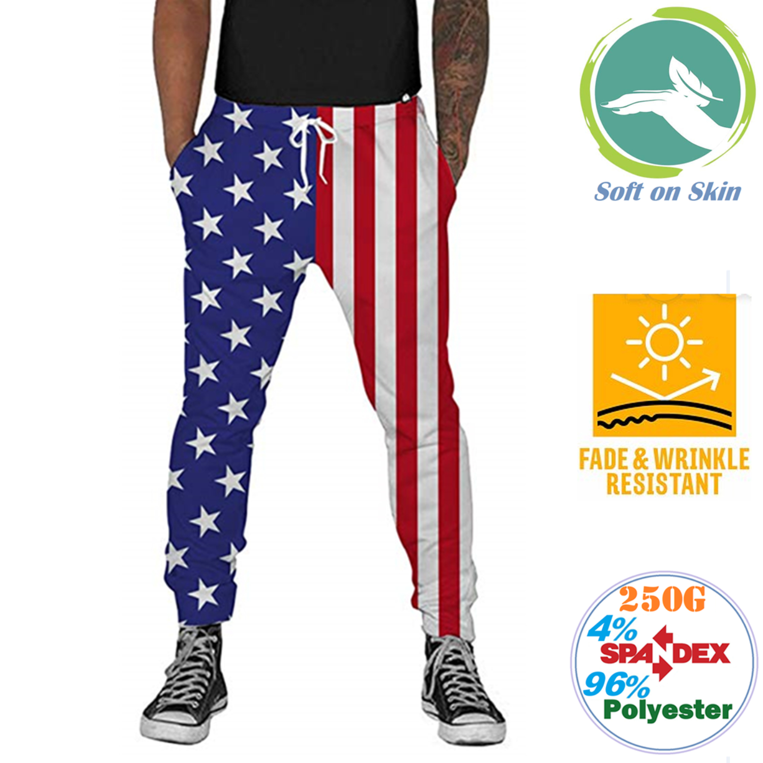 Men's 250 GSM Comfort Fleece Sublimation Gym Trousers w/ Fade & Wrinkle Resistance 2