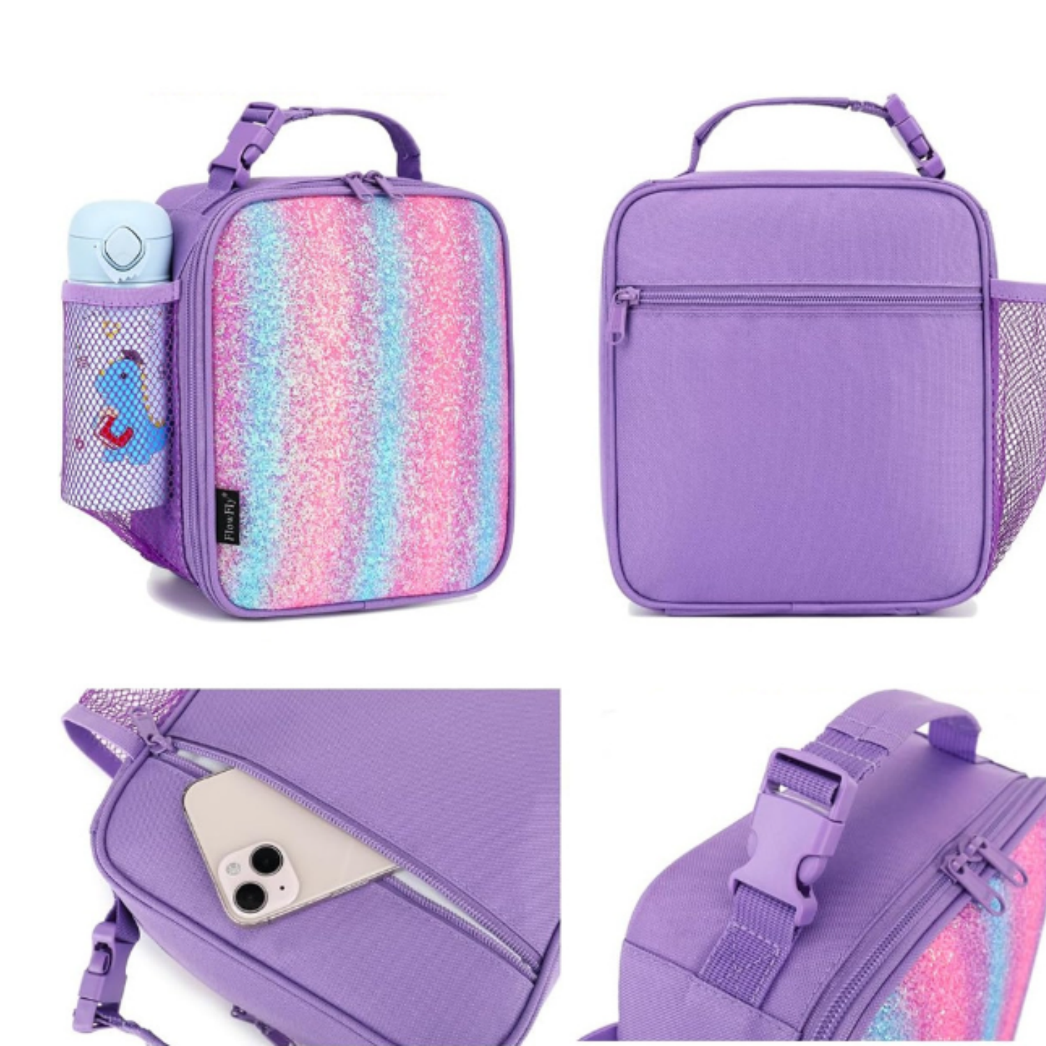 1.5L Oxford Insulated Cooler Lunch Bag w/ Handle for Kids 1