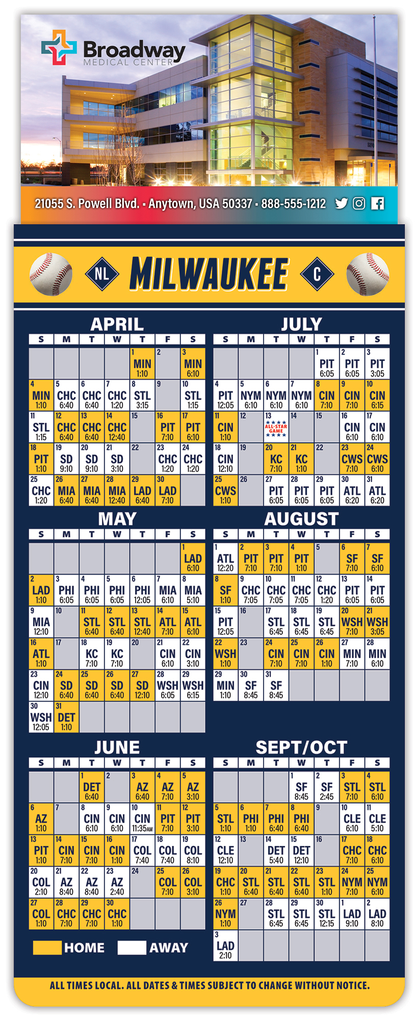 Magna-Card Business Card Magnet - Baseball Schedules (3.5 x 9) 1